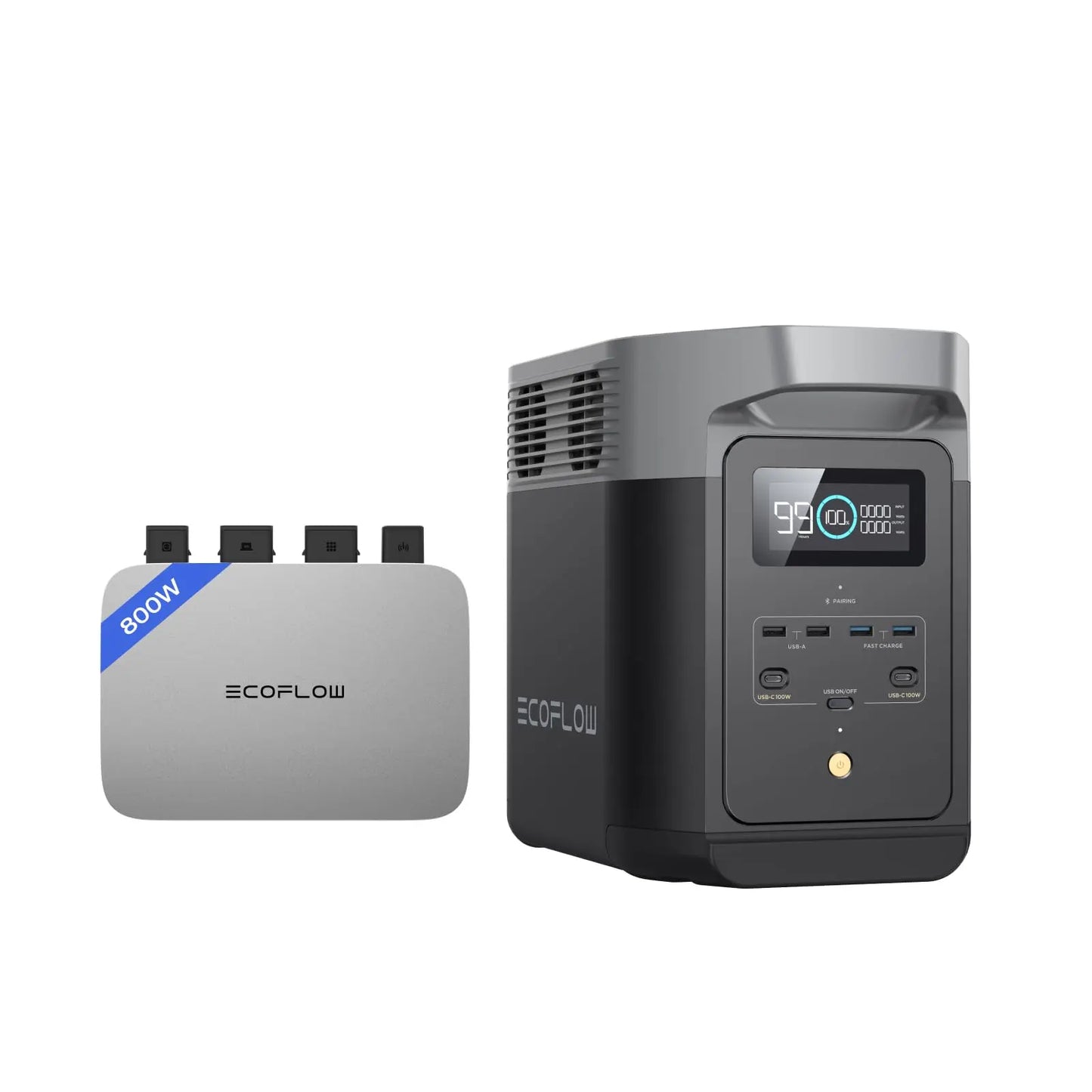 EF ECOFLOW DELTA 2 Tragbare Powerstation 1024Wh, Solar Generator LiFePO4-Batterie, erweiterbarer Kapazität bis zu 3kWh, Schnellladung von 0-80% in 50 Mins, Notstromaggregat für Camping, Wohnmobile