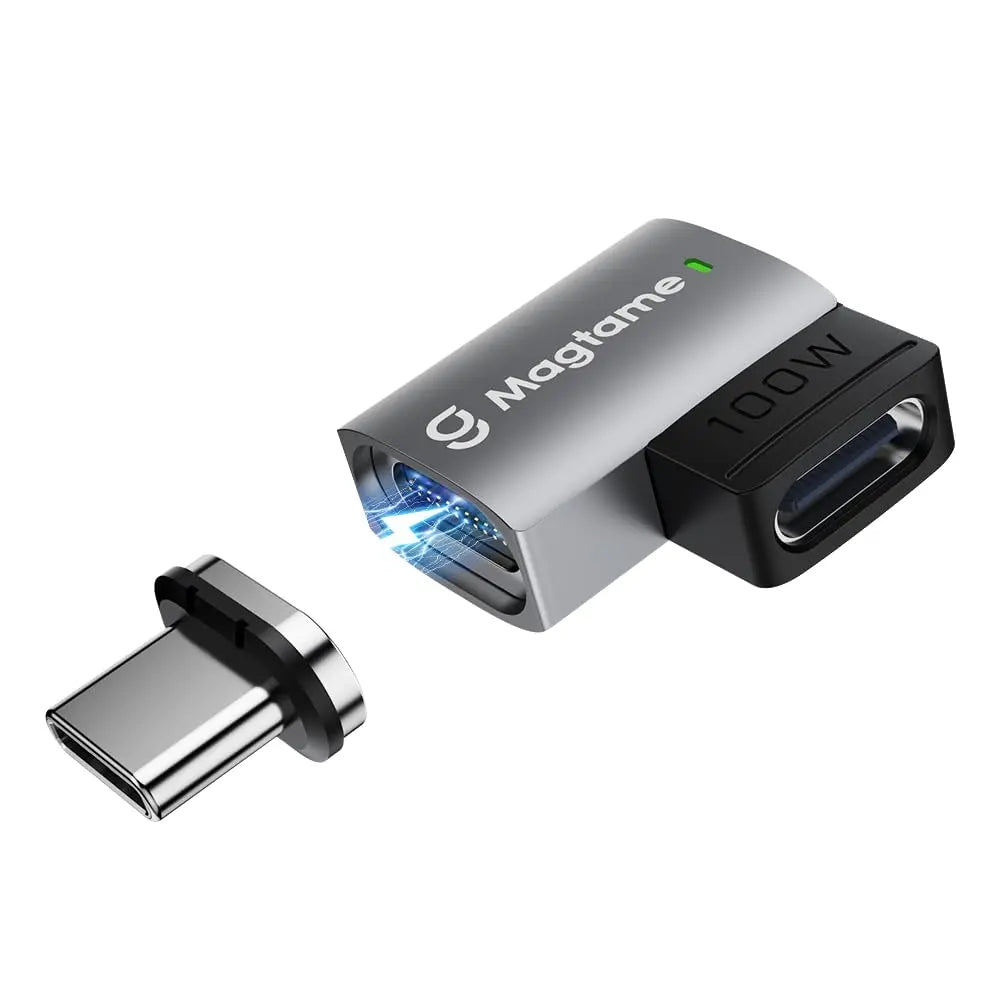 240W Magnetisch USB C Adapter, Typ-C Magnet Adapter 24 Pin mit PD Schnellladung, 20Gbps Datenübertragung, 4K@60Hz Video für MacBook/iPhone 15/ROG Ally/Steam Deck/PS5 PSVR2/PS Portal, Gerade