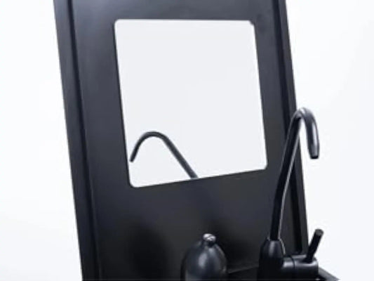 BOXIO - Mirror: 18 x 18 cm Spiegel, Selbstklebender Duschspiegel für die Reise ohne Bohren, ideal zum Rasieren und für die Kosmetik, für Fliesen und die Wandmontage in der Dusche