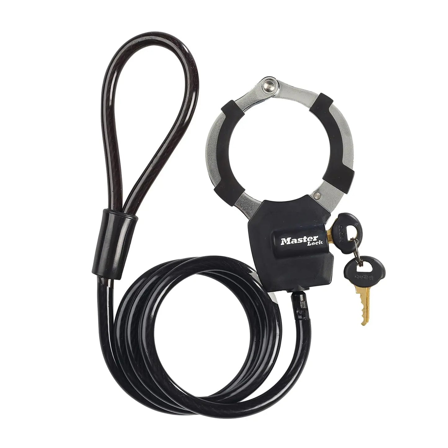 Master Lock Kabelschloss mit Schlüssel, 1 m, Ideal für Scooter Roller, Fahrrad, Kinderwagen, Sportausrüstung, Schwarz