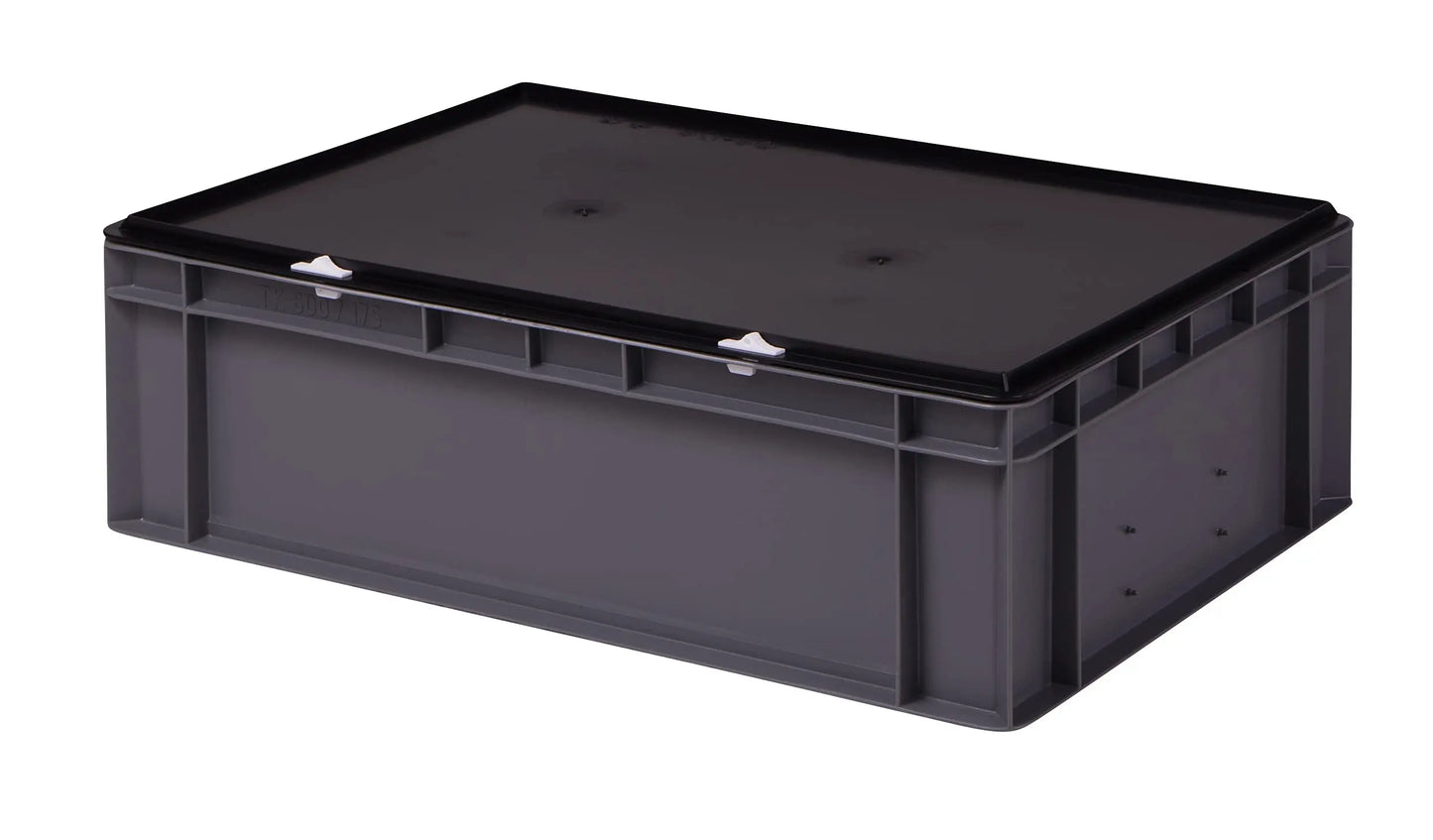 1a-TopStore Stabile Profi Aufbewahrungsbox Stapelbox Eurobox Stapelkiste mit Deckel, Kunststoffkiste lieferbar in 5 Farben und 21 Größen für Industrie, Gewerbe, Haushalt (rot, 60x40x22 cm)