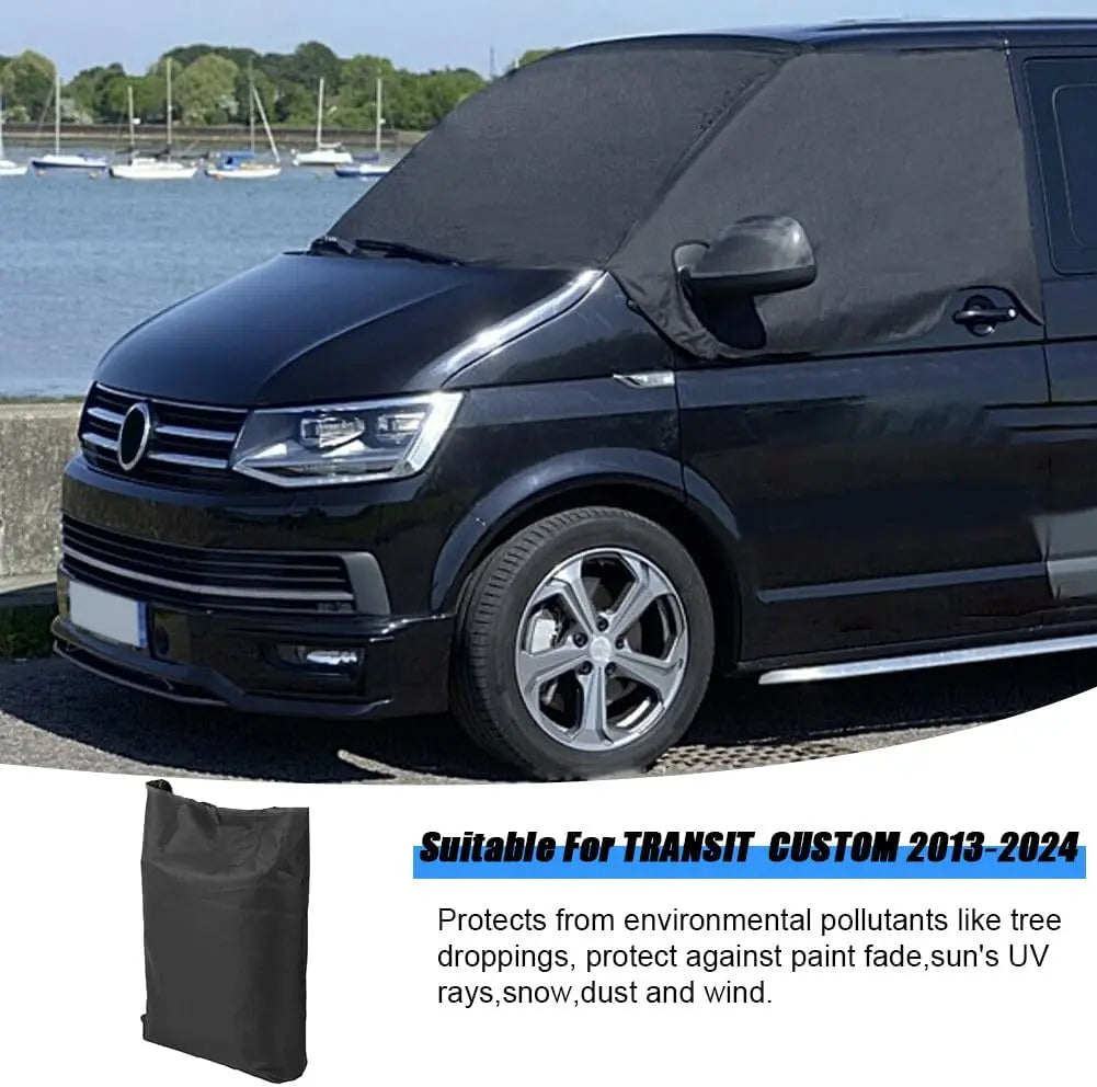 Auto Windschutzscheiben Abdeckung für Ford Transit Custom 2012-2024, 600D Frontscheibe Abdeckung Frontscheibe Wrap Cover Wasserdicht Wetterfest Anti Frost Frontscheibenabdeckung ,Scheibenabdeckung