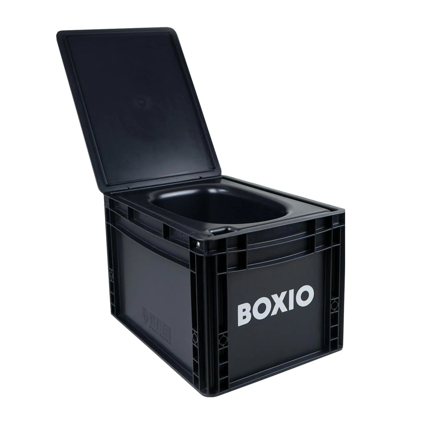 BOXIO - Toilet Plus: Campingtoilette Starter Kit mit Hemp, Plug & Bags, Mobile Trockentrenntoilette ohne Chemie für Camping, Van, Outdoor, Dachzelt: Toilette auf Eurobox Basis ohne Strom für unterwegs