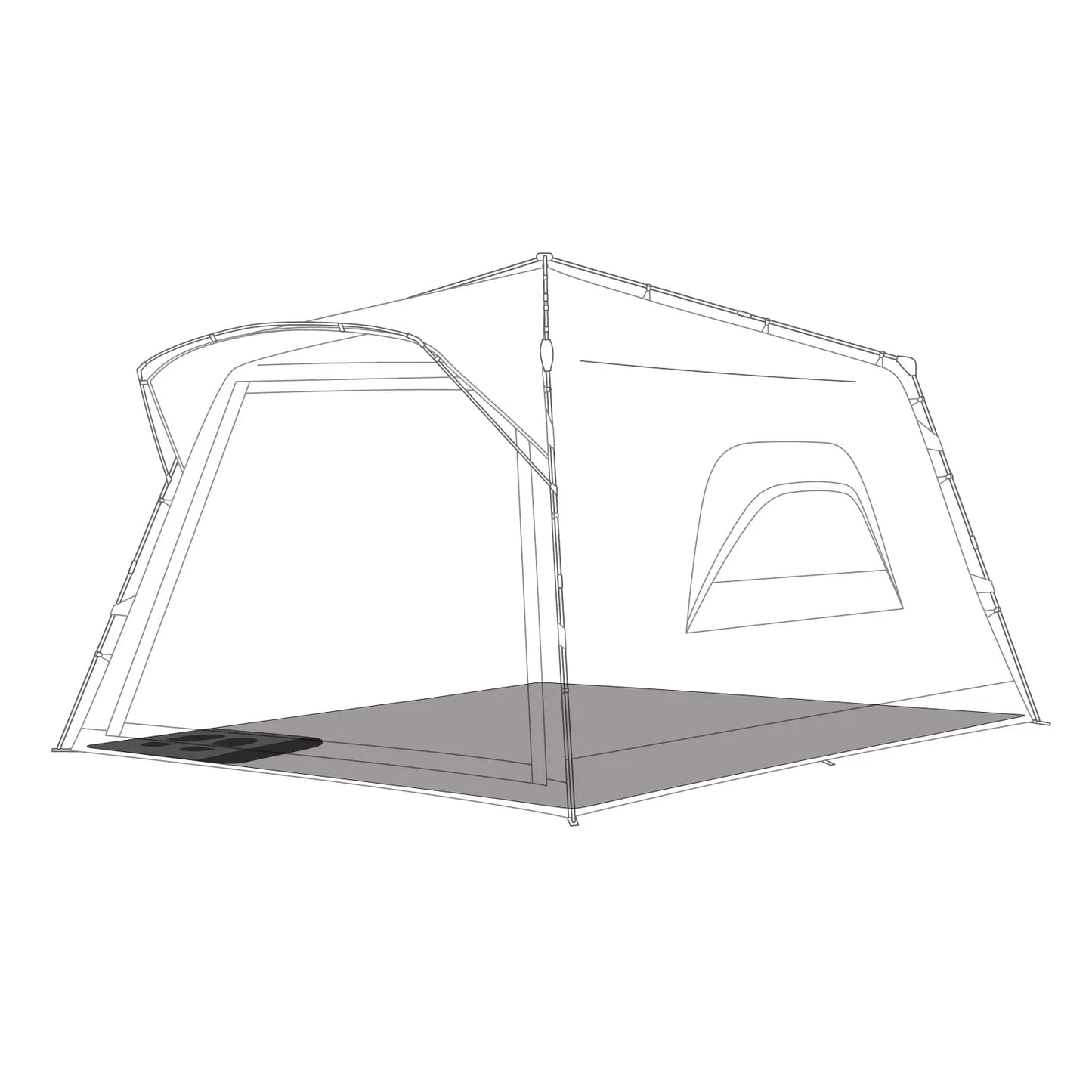 qeedo Comfort Carpet Zeltteppich in 3 Größen, Anti-Rutsch-Beschichtung, integrierte Schuhablage, Roll-in-Bag