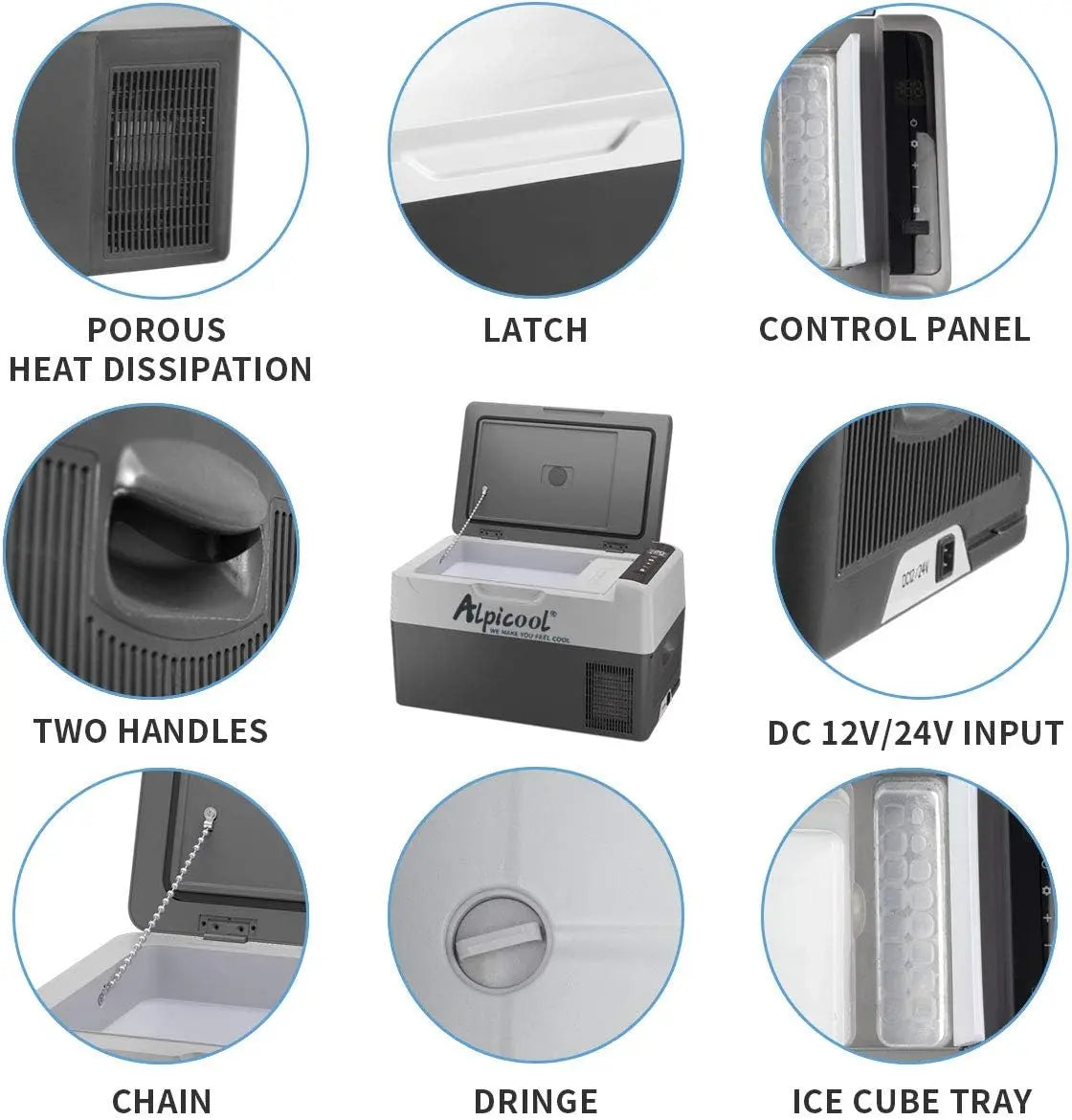 Alpicool G22 22L Kompressor Kühlbox Mini Kühlschrank Elektrische Tragbare Camping-Kühlbox Gefrierbox 12/24v für Auto, Lkw, Boot, -20℃-20℃