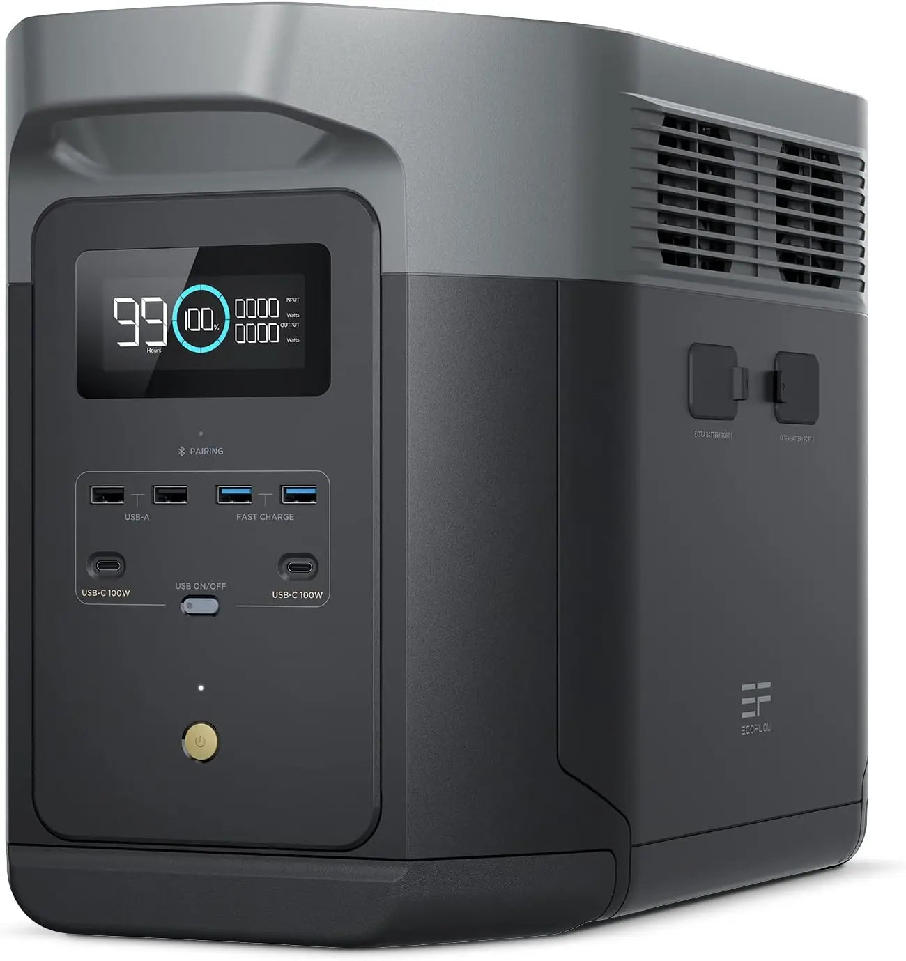 EF ECOFLOW DELTA 2 Max tragbare Powerstation 2048Wh, LFP Akku 3000 Zyklen, 80% Ladung <1 Std, Solargenerator für Zuhause, Camping, Kleine Verpackungsmängel, Produkt unbenutzt(Generalüberholt)