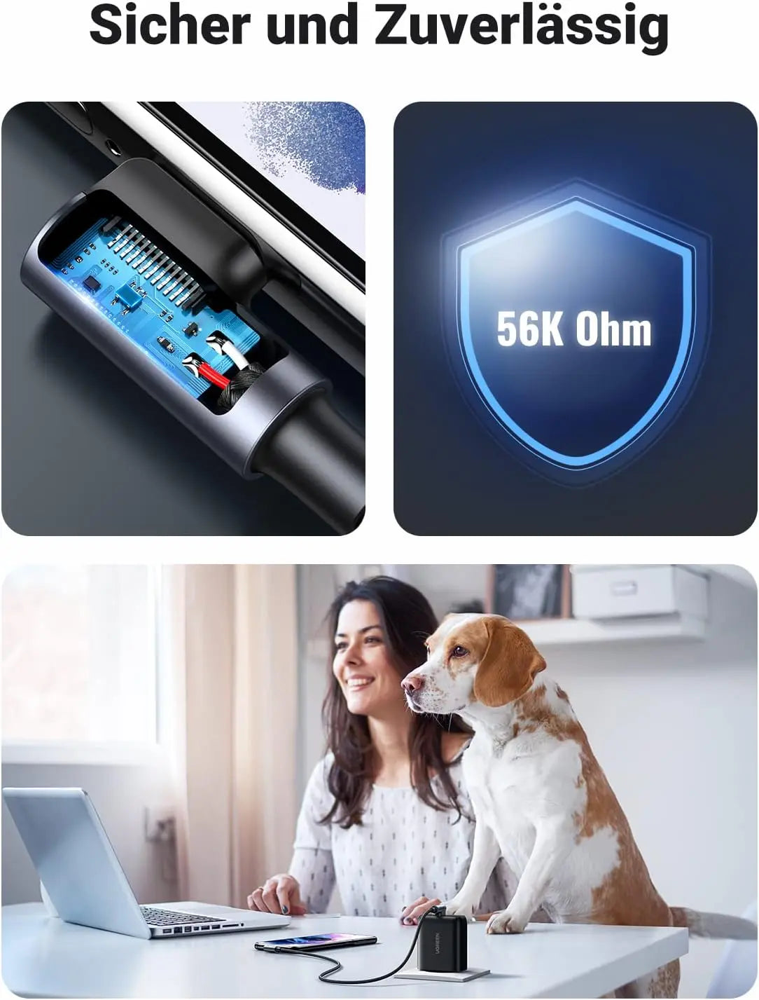 UGREEN USB C Ladekabel Winkel USB C Kabel gewinkelt Nylon USB auf USB C Kabel kompatibel mit Galaxy S24/S24+/S23/S22/A73/A53 P30 Lite Redmi 10 iPhone 15/15 Pro/15 Pro Max(1M)