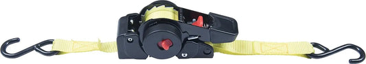 Connex Zurrgurt - Einteilig - 2 m x 18 mm - 100 kg maximale Belastbarkeit - Aufrollautomatik - Mit Spannratsche & S-Haken - Aus Polyester / Spanngurt / Ladungssicherung / Ratschengurt / DY270670