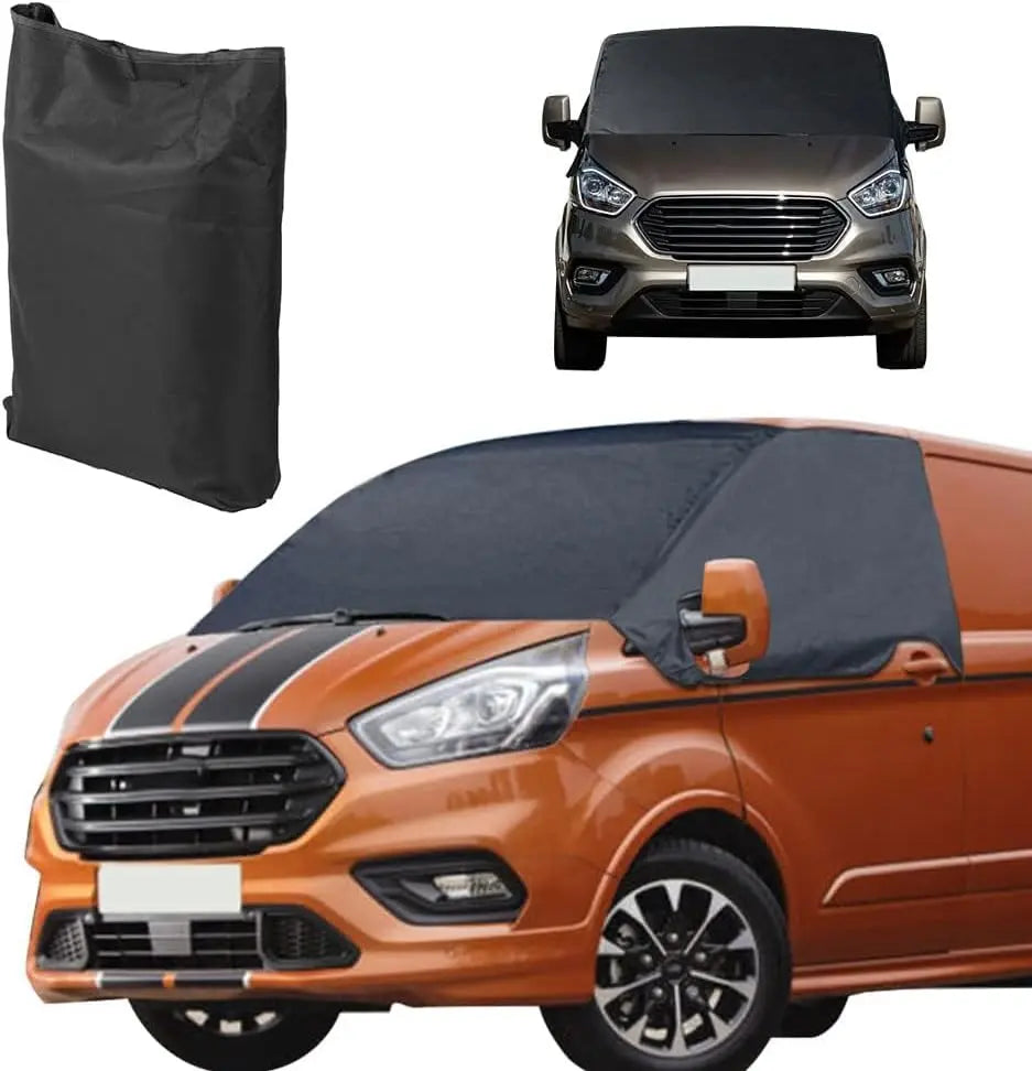 Auto Windschutzscheiben Abdeckung für Ford Transit Custom 2012-2024, 600D Frontscheibe Abdeckung Frontscheibe Wrap Cover Wasserdicht Wetterfest Anti Frost Frontscheibenabdeckung ,Scheibenabdeckung