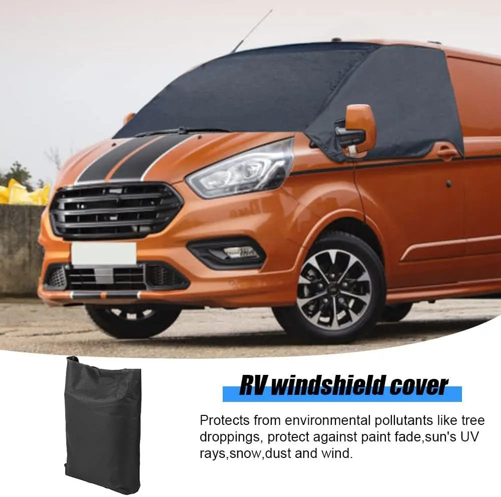 Auto Windschutzscheiben Abdeckung für Ford Transit Custom 2012-2024, 600D Frontscheibe Abdeckung Frontscheibe Wrap Cover Wasserdicht Wetterfest Anti Frost Frontscheibenabdeckung ,Scheibenabdeckung
