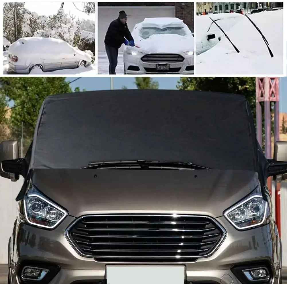 Auto Windschutzscheiben Abdeckung für Ford Transit Custom 2012-2024, 600D Frontscheibe Abdeckung Frontscheibe Wrap Cover Wasserdicht Wetterfest Anti Frost Frontscheibenabdeckung ,Scheibenabdeckung