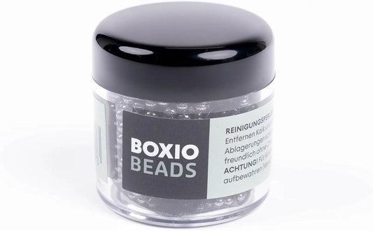 BOXIO - BEADS: 1000 Hochwertige Reinigungsperlen aus Edelstahl für Flaschen Wash Kanister - 3mm Kugeln inkl. Aufbewahrungsbeutel - Edelstahl Reinigungsperlen für sauberes Wasser