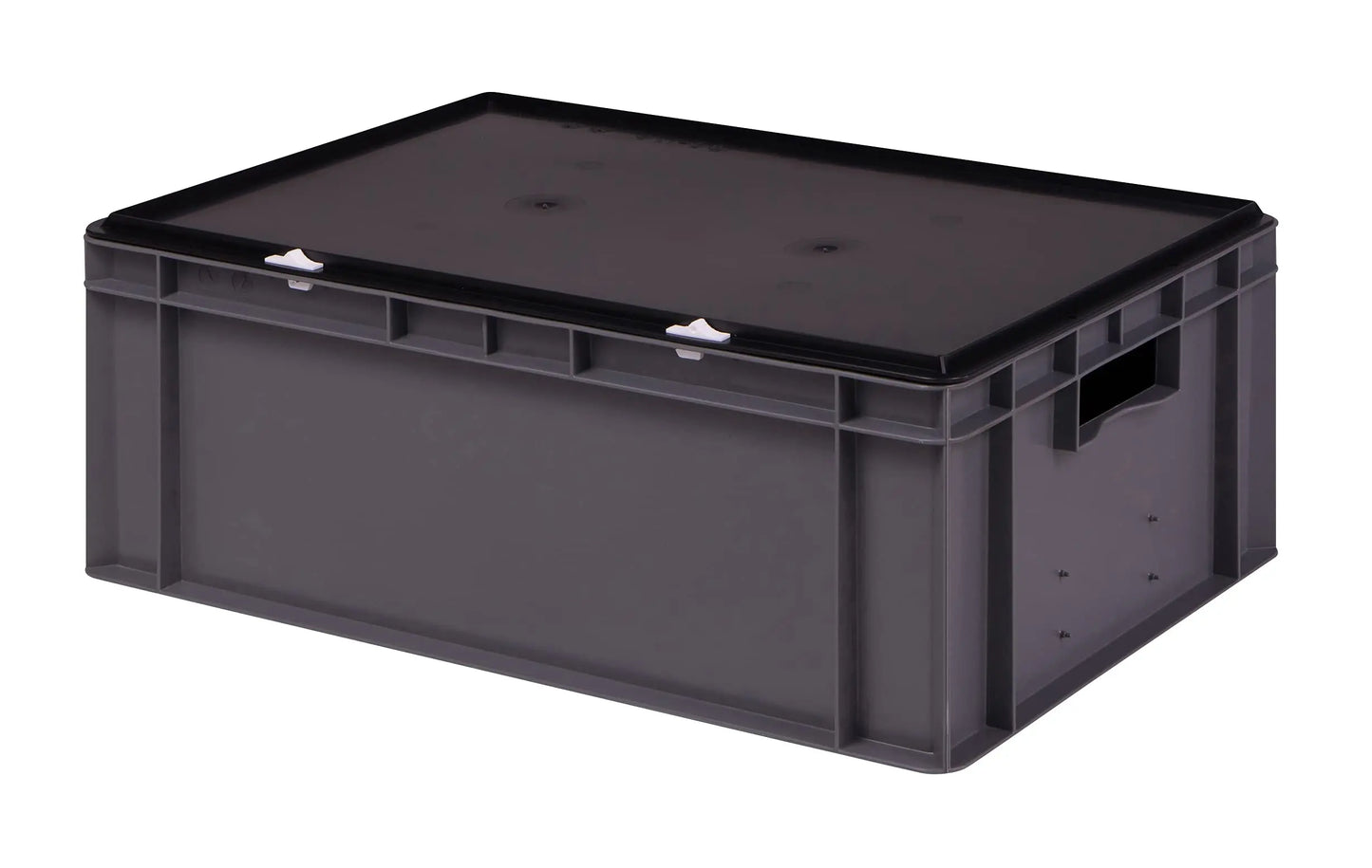 1a-TopStore Stabile Profi Aufbewahrungsbox Stapelbox Eurobox Stapelkiste mit Deckel, Kunststoffkiste lieferbar in 5 Farben und 21 Größen für Industrie, Gewerbe, Haushalt (rot, 60x40x22 cm)