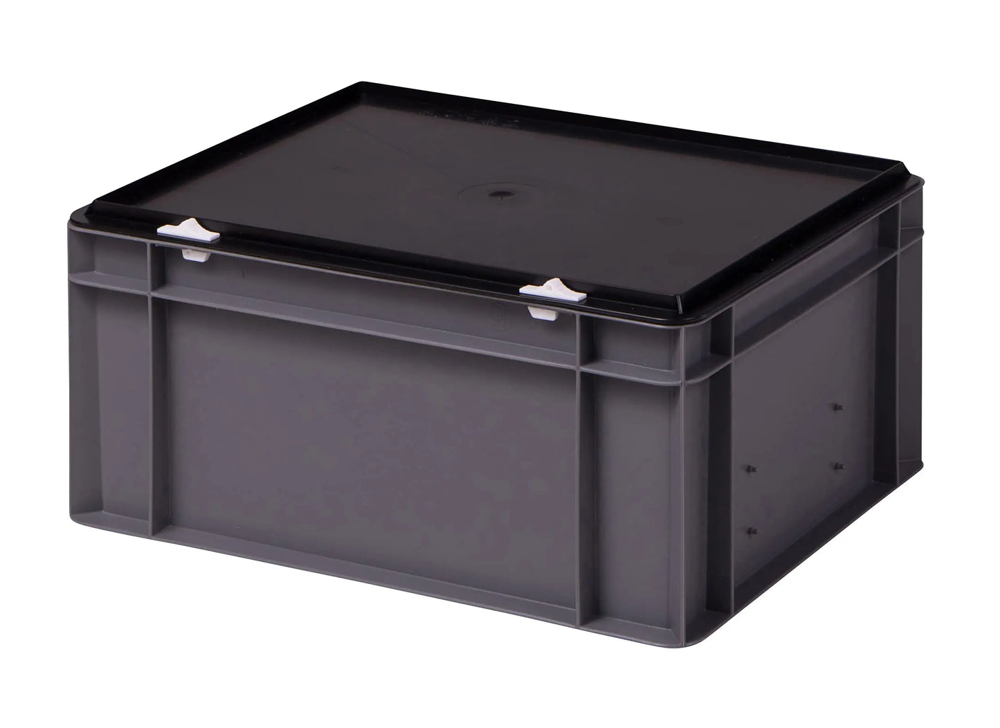 1a-TopStore Stabile Profi Aufbewahrungsbox Stapelbox Eurobox Stapelkiste mit Deckel, Kunststoffkiste lieferbar in 5 Farben und 21 Größen für Industrie, Gewerbe, Haushalt (rot, 60x40x22 cm)