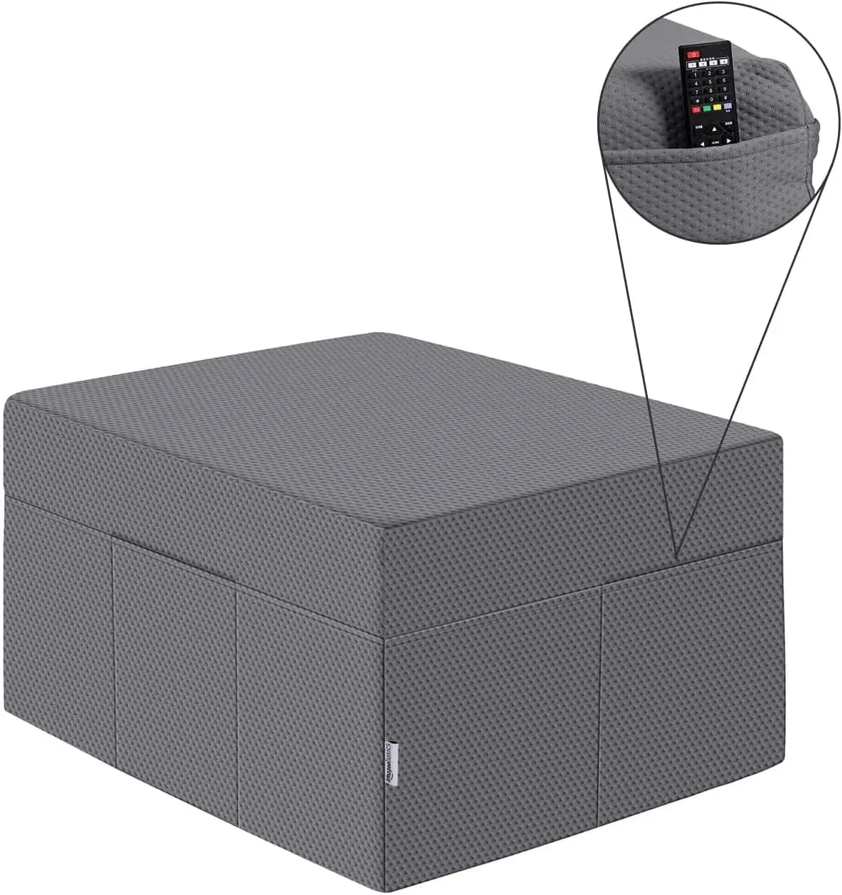 Amazon Basics Faltbare Memoryschaum Gästematratze mit Bezug, Mittel Fest, 120 x 195 x 10 cm, Grau