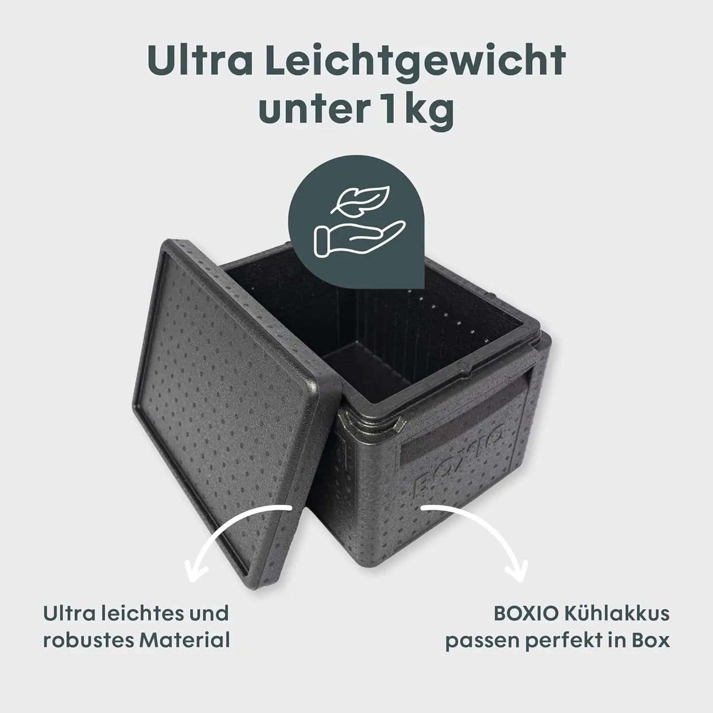 BOXIO - COOL: Kühlbox für Camping ohne Strom - Perfekte Kühltruhe mit unterschiedlichen Temperaturzonen Dank den BOXIO Kühlakkus - Thermobox für optimale Kühlung & Warmhaltung