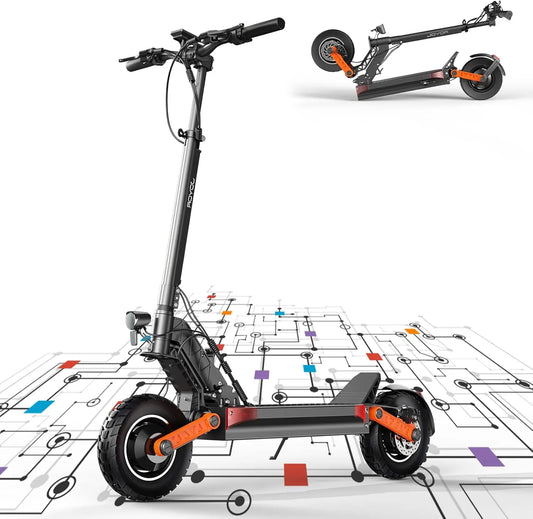 JOYOR Elektroroller S-Serie, Escooter 48/60V 13/18/26Ah Reichweite 40-100Km, Mechanisches/Hydraulisches Bremssystem und Doppelte Stoßdämpfung, Faltbarer E Roller mit 10" Reifen