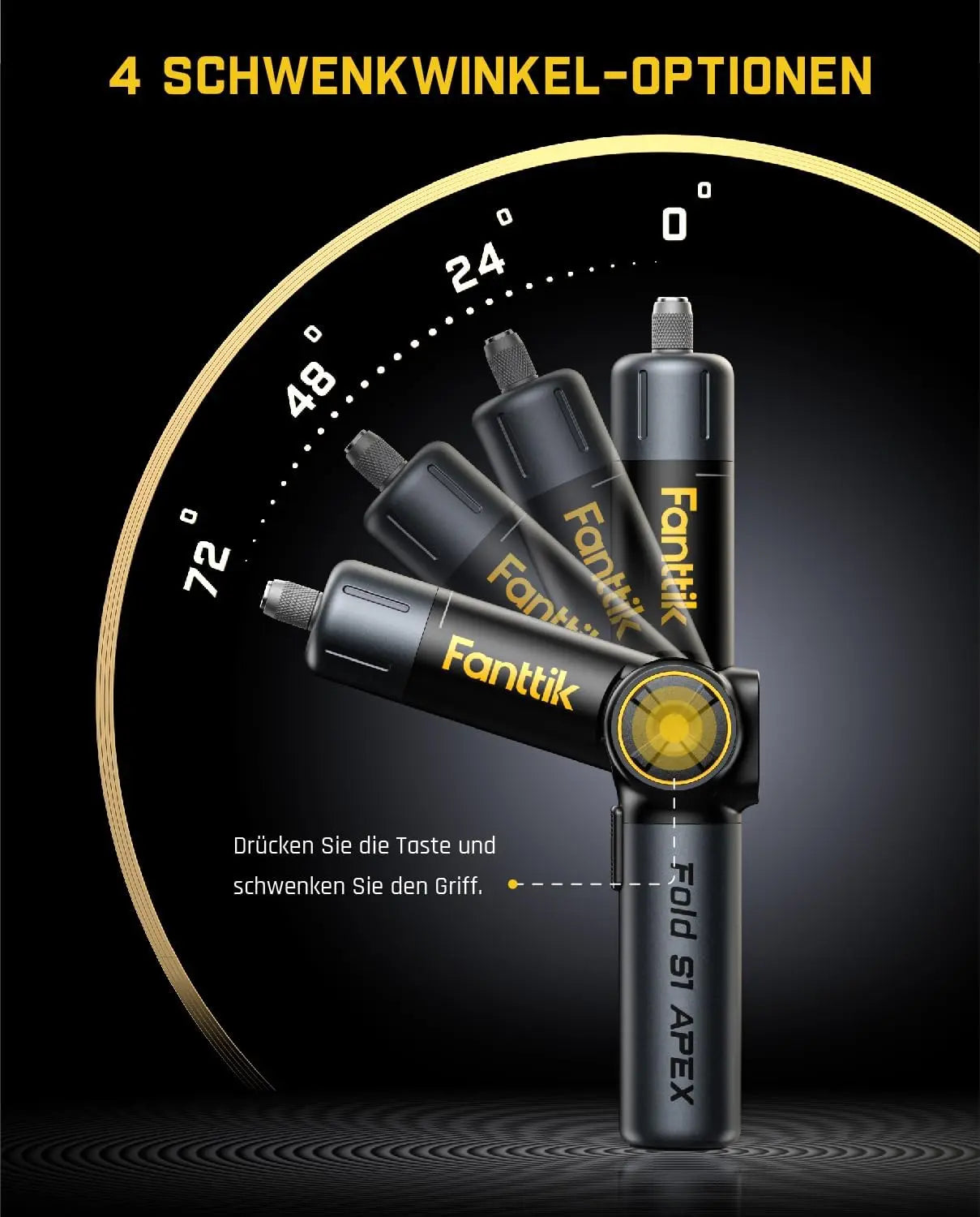 Fanttik Fold S1 APEX 3,7 V Akkuschrauber, elektrischer Schraubendreher, Bildschirminteraktion, Schwenkgriff, Optionen für hohe/niedrige Drehzahl, max 7 Nm, 1/4 Zoll Sechskant, Ideas DIY Tool