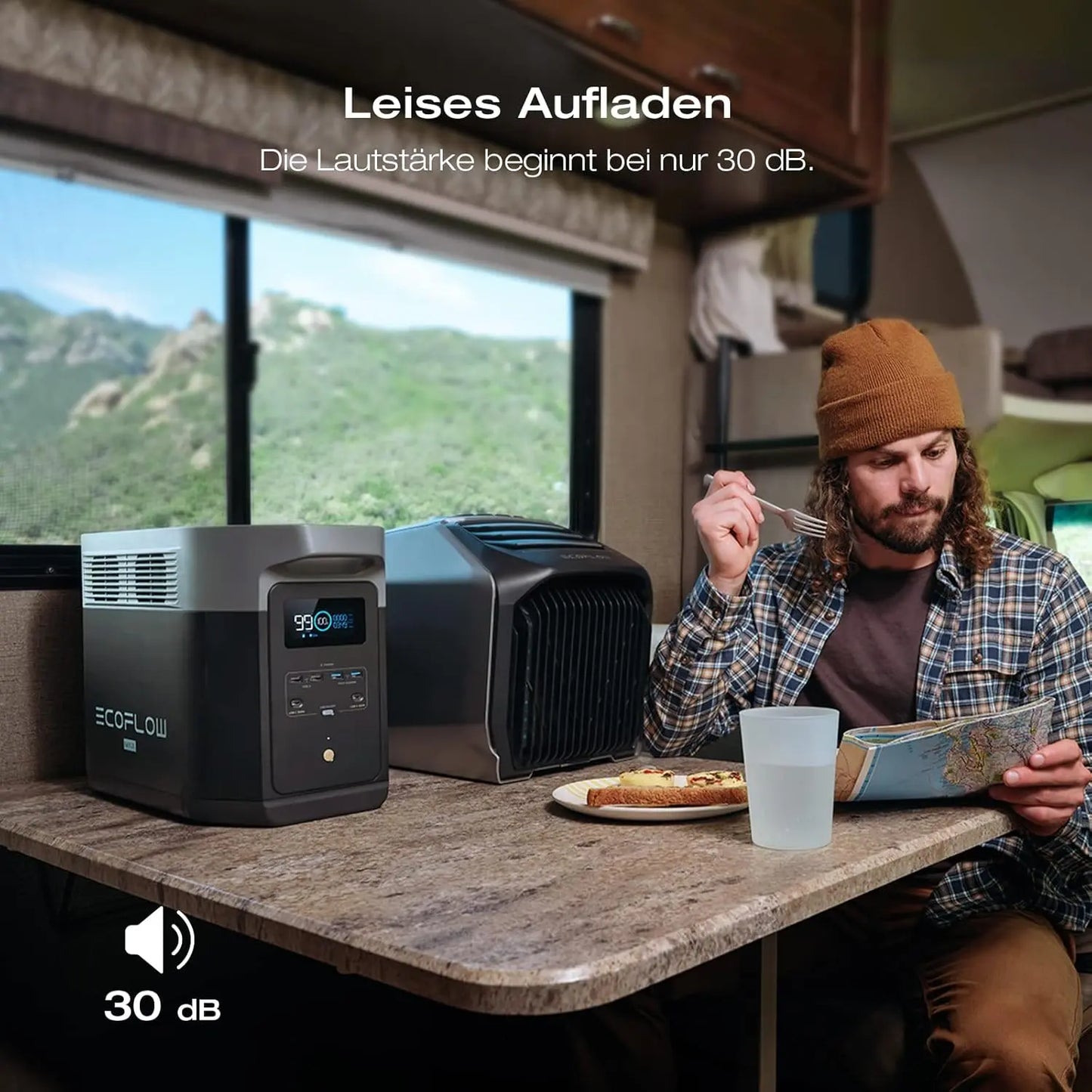 EF ECOFLOW DELTA 2 Max tragbare Powerstation 2048Wh, LFP Akku 3000 Zyklen, 80% Ladung <1 Std, Solargenerator für Zuhause, Camping, Kleine Verpackungsmängel, Produkt unbenutzt(Generalüberholt)