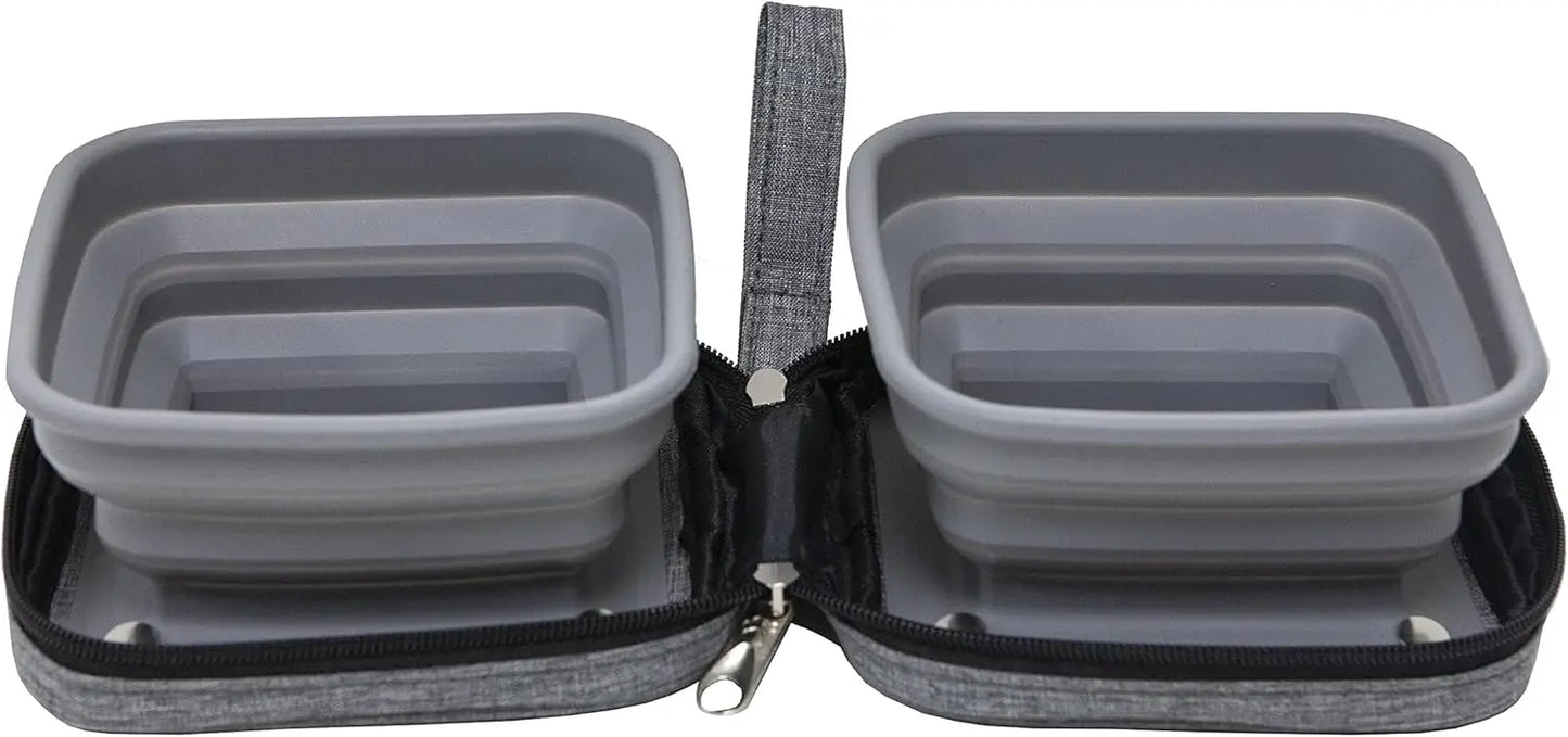 Portabowl – Umweltfreundliche Faltbare 2-in-1-Hundenäpfe – hochwertige Reise-Hundenäpfe mit Reiseetui – leicht und kompakt – 100 % lebensmittelechtes Silikon, BPA-frei. Für kleine und große Hunde