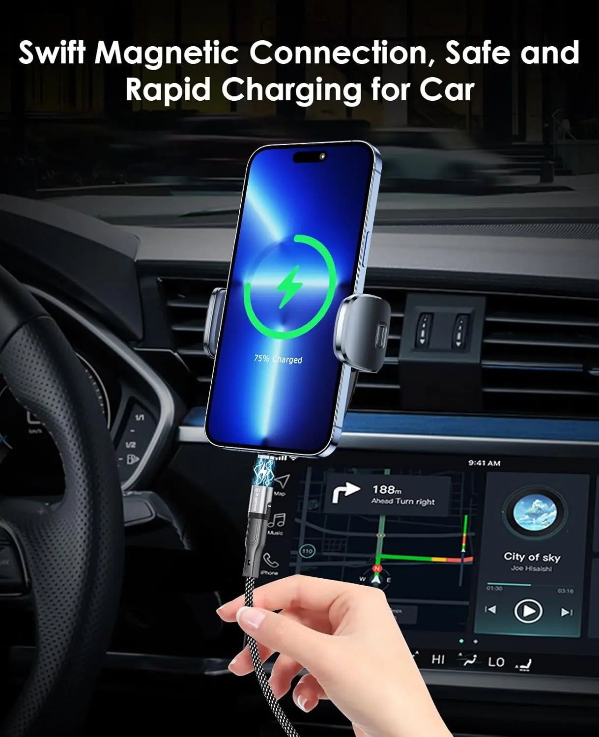 240W Magnetisch USB C Adapter, Typ-C Magnet Adapter 24 Pin mit PD Schnellladung, 20Gbps Datenübertragung, 4K@60Hz Video für MacBook/iPhone 15/ROG Ally/Steam Deck/PS5 PSVR2/PS Portal, Gerade