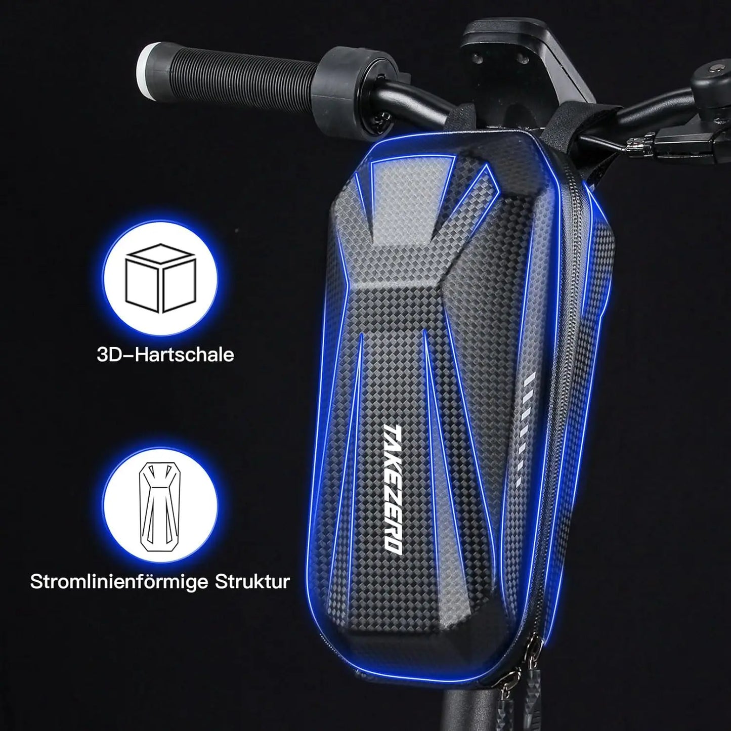 Faireach E Scooter Tasche für Roller, Große Kapazität Roller Tasche, wasserdichte Front Tube Bag mit Eva Hard Sell, Lenkertasche Escooter für Xiaomi Mijia Sedway Ninebot