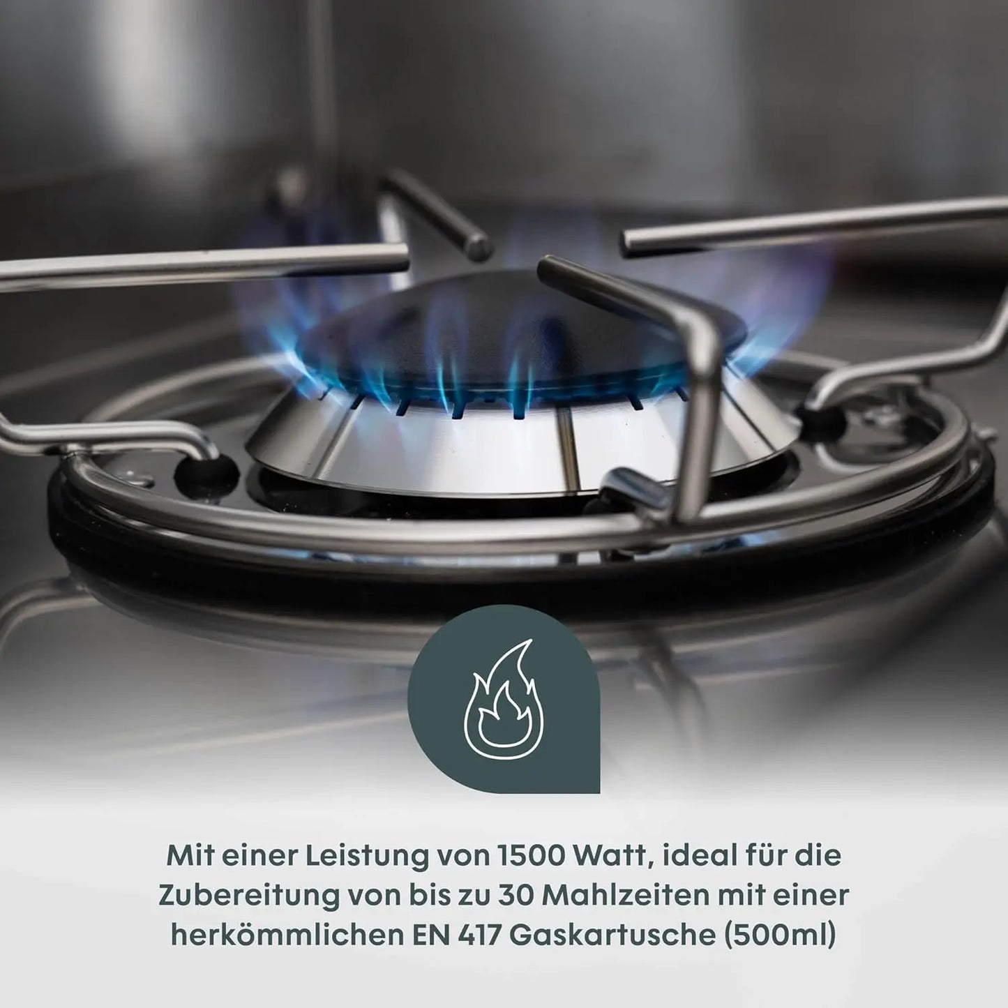 BOXIO - COOK: Edelstahl All-in-One Campingkocher mit Stauraum & Windschutz, Gaskartuschen Campingkocher für Camping, Outdoor, Vanlife & als Kartuschenkocher im mobilen Verkaufsstand auf dem Markt