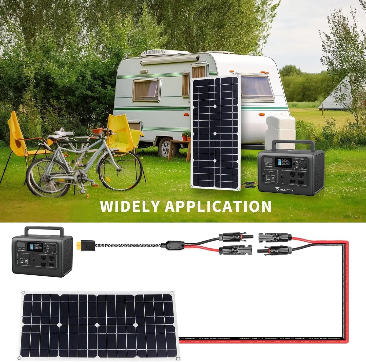 KFD Solarkabel Solarladekabel Solarstecker auf XT60 für EF Ecoflow Delta 2 Pro Max River Solarpanel Charging Cable Verlängerungskabel ALLPOWERS S2000 Pro Tragbare Powerstation & Solar Generator 3,5M