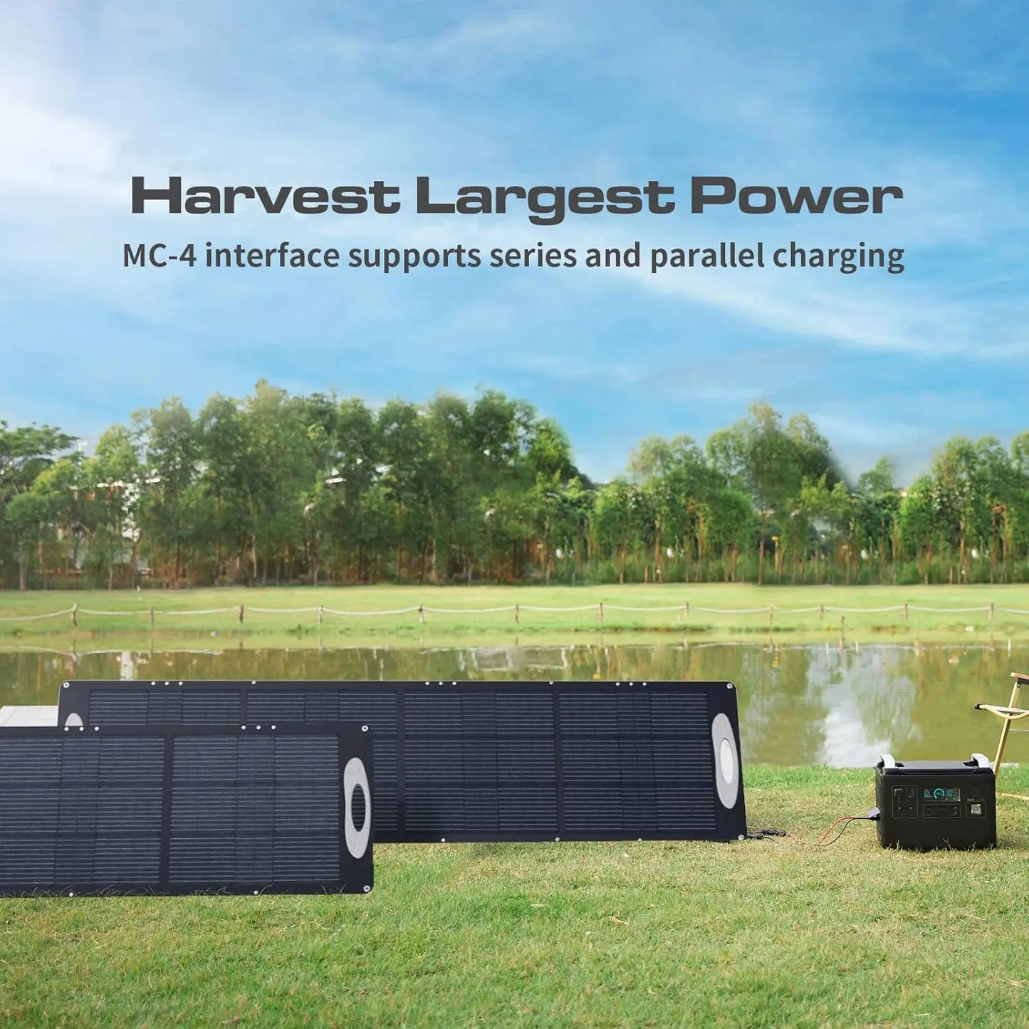 Solarpanel Faltbar, 200W Solarmodul mit Monokristalline Solarzelle für Powerstation, 20V Photovoltaik Modul Solaranlage Solarladegerät mit Multi-Contact 4 für Outdoor, Camping, Garten, RV