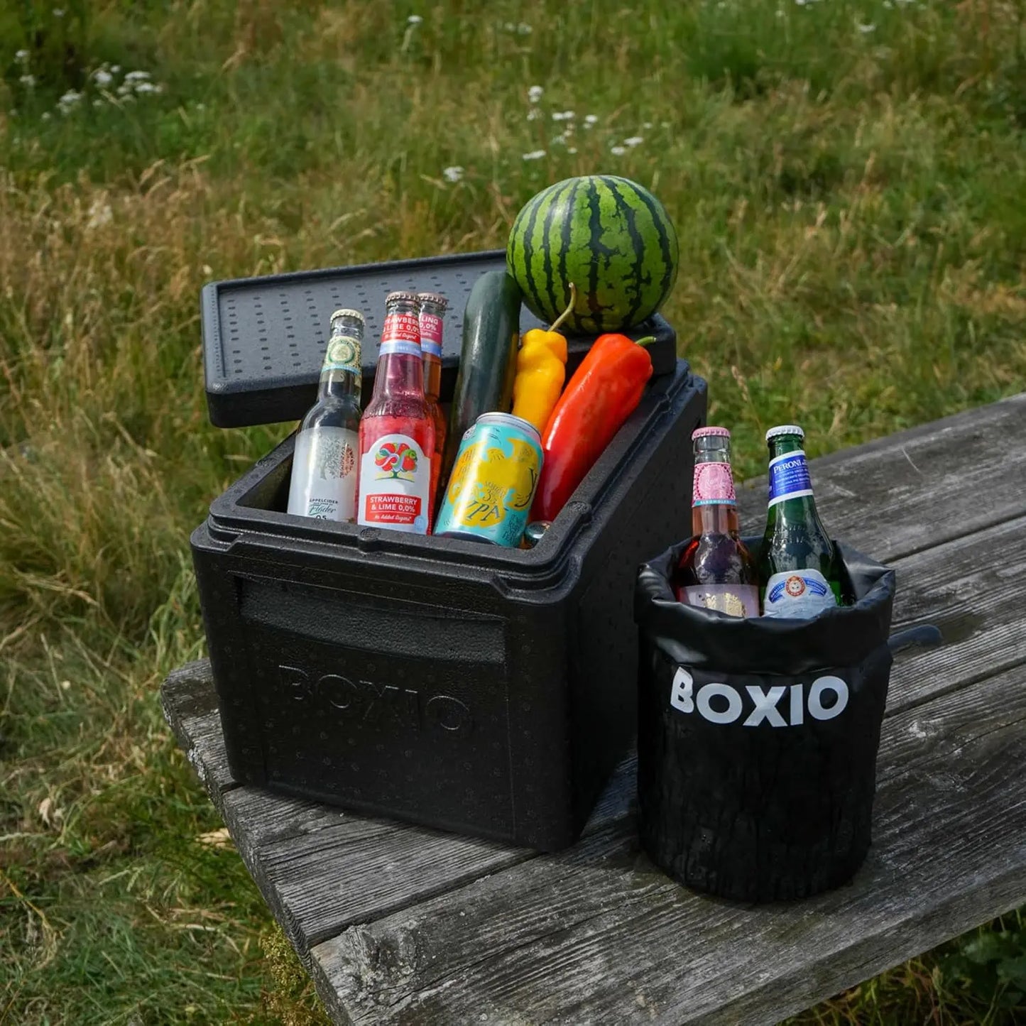 BOXIO - COOL: Kühlbox für Camping ohne Strom - Perfekte Kühltruhe mit unterschiedlichen Temperaturzonen Dank den BOXIO Kühlakkus - Thermobox für optimale Kühlung & Warmhaltung