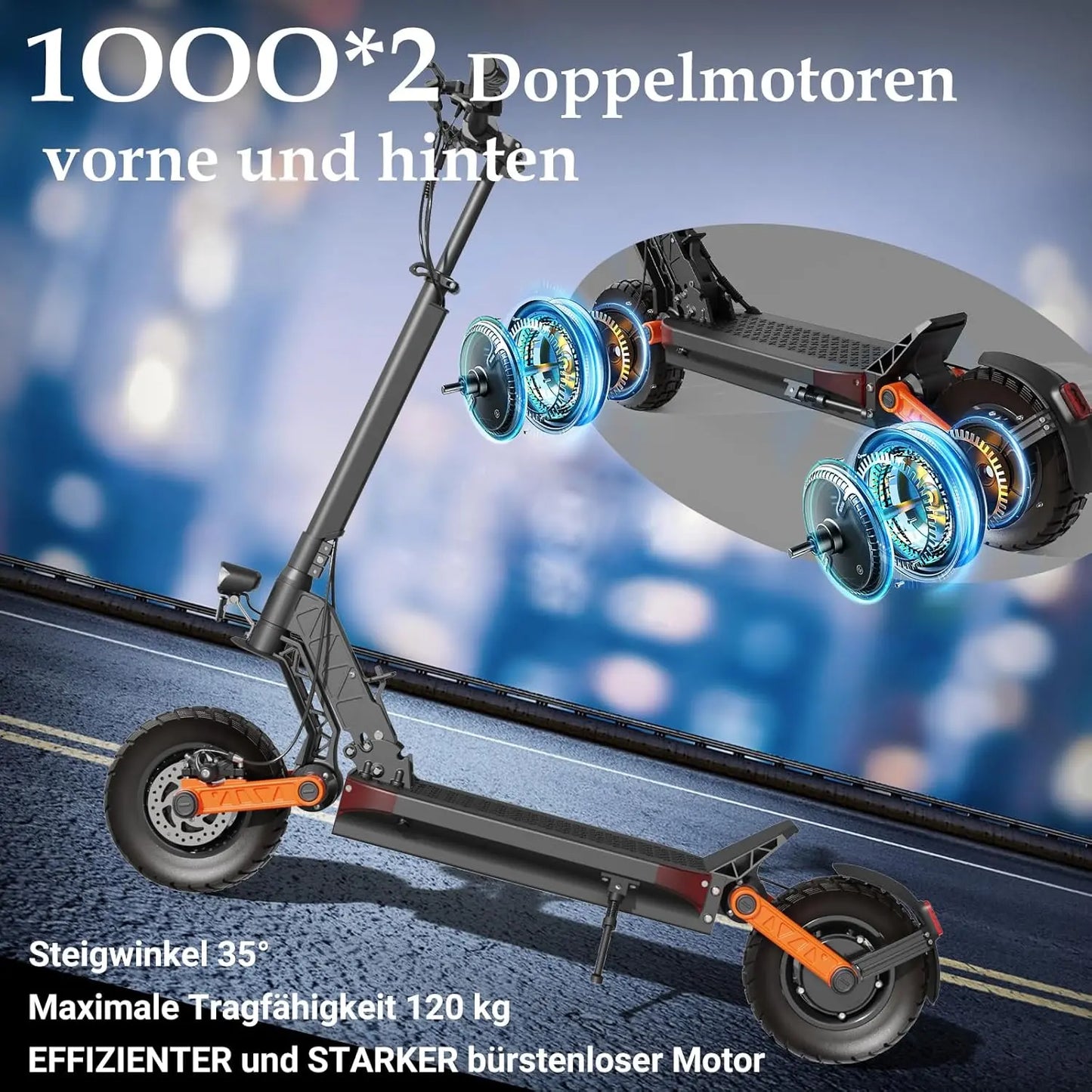 JOYOR Elektroroller S-Serie, Escooter 48/60V 13/18/26Ah Reichweite 40-100Km, Mechanisches/Hydraulisches Bremssystem und Doppelte Stoßdämpfung, Faltbarer E Roller mit 10" Reifen