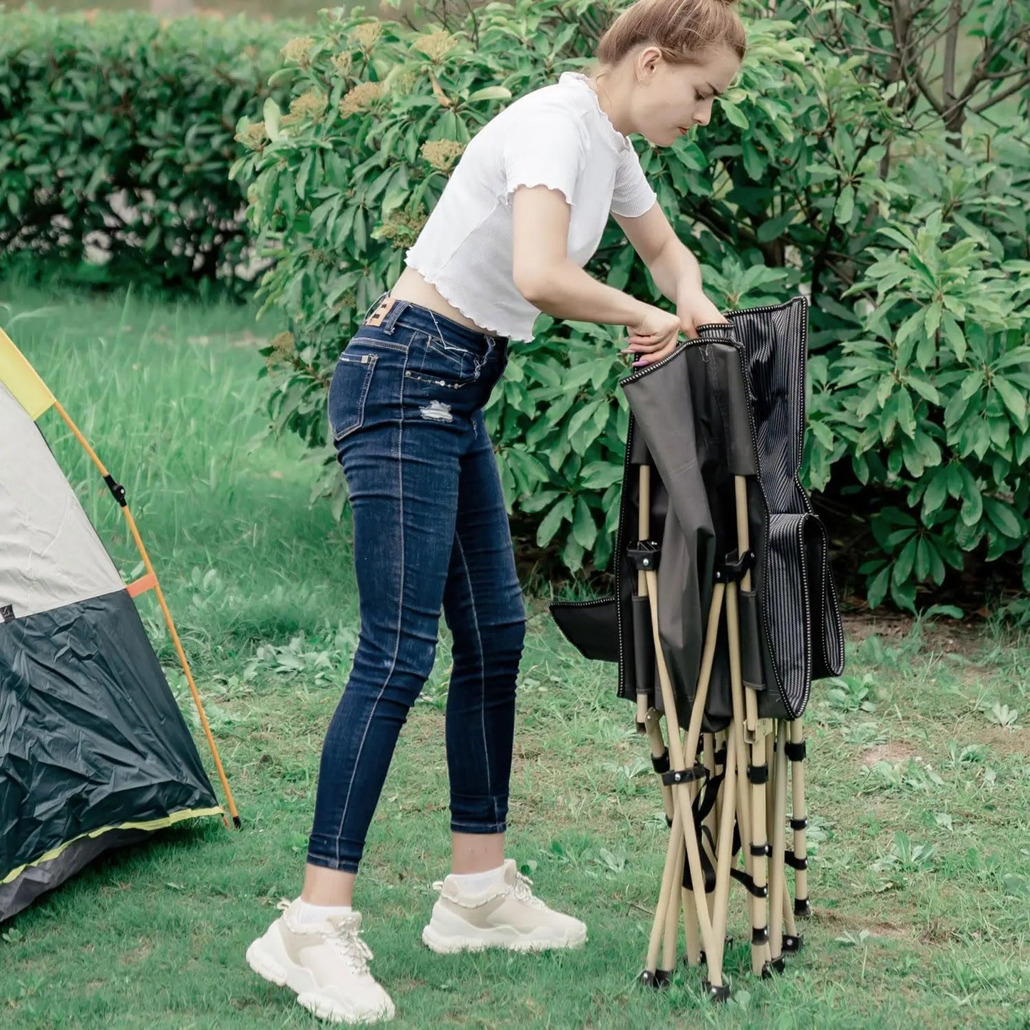 Campingbett feldbett klappbar, Faltbar Gästebett bis 200 kg für, Extra Breit Faltbar Klappbett Feldbett Campingbett für Outdoor Garten Innen