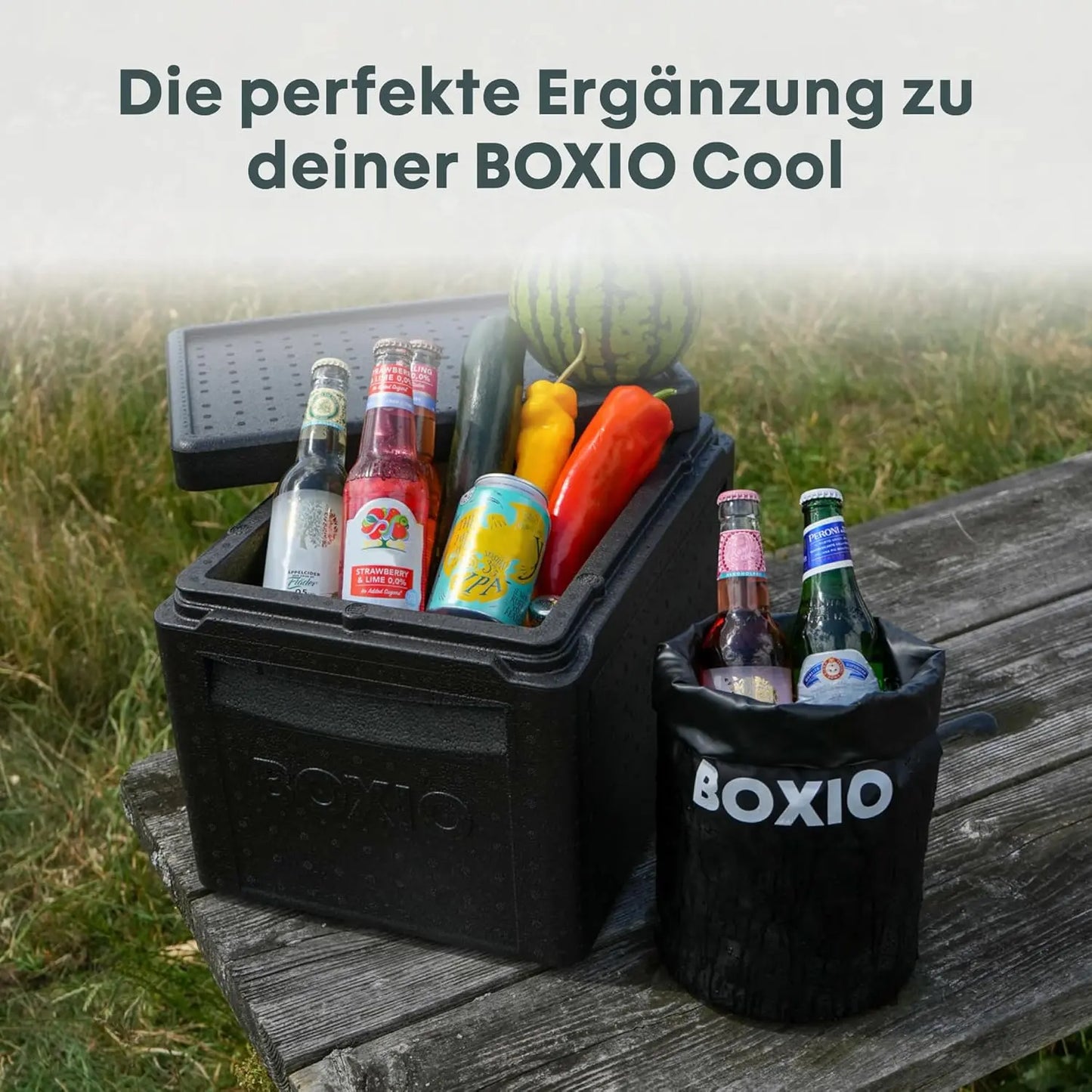 BOXIO - DRYBAG: 5L wasserdichte Tasche für Camping, Kanu, SUP, Boot & Outdoor – Lebensmittelechter Ice Bag Cool, perfektes Camping Zubehör um Einkäufe zu kühlen