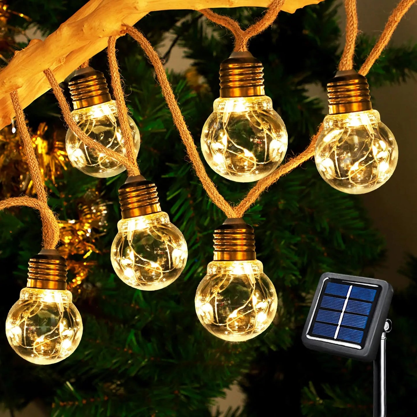 Camping Lichterkette Aufrollbar, 12M Solar Camping Lichterkette Außen, Wiederaufladbar über USB, IP65 Wasserdichte Camping Lichterkette, 120LED Tragbare Campinglampe für Camping, Garten, Wandern