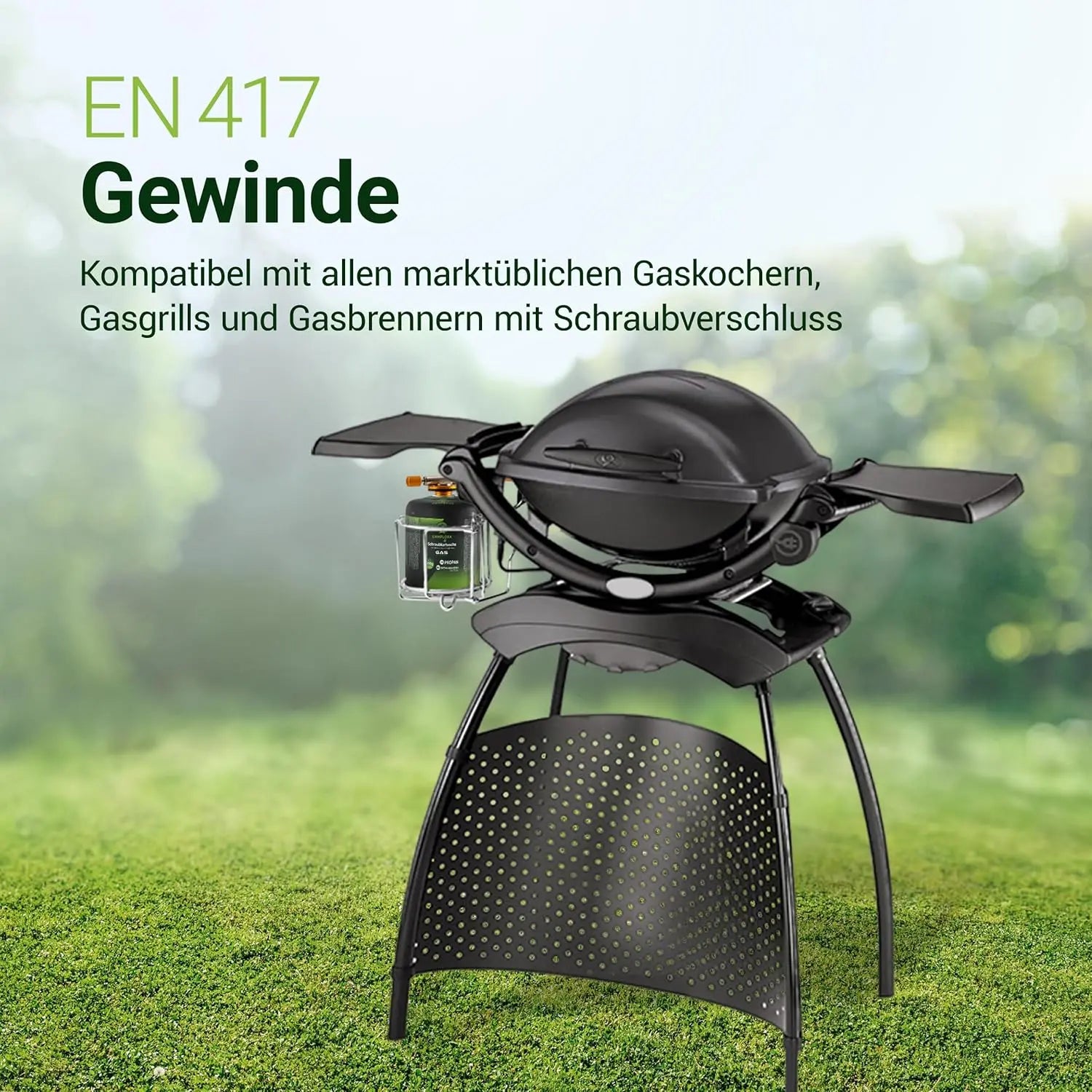 CAMPLORA 2x 450g Gaskartuschen passend für Weber Gasgrill Q100/1000-Serie, Propangas & Butangas, Schraubkartusche mit Gewinde für Campingkocher Gas Kartuschen Schraubventil Gasflaschen butane