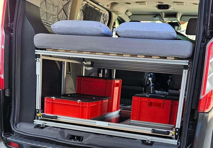 Warum die Campingboxen CASPER und MAXXL die besten Optionen für flexible Camper sind - Campingbox mit Lattenrost für Transporter & Vans | Kastenkiste.de 