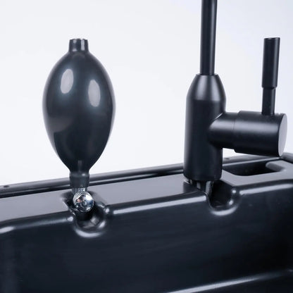 BOXIO - WASH: Mobiles 40x30 Spülbecken, Camping Waschbecken mit Pumpe ohne Strom, Camping Zubehör in Eurobox für den Van Ausbau, Friseur oder outdoor auf Festival & Garten, Spüle als Camping Gadgets