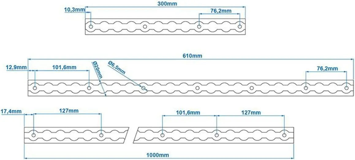 ProPlus 342178 Set Zurrschienen 2 x 60cm mit 4 Zurrösen