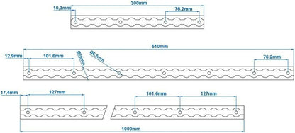 ProPlus 342178 Set Zurrschienen 2 x 60cm mit 4 Zurrösen
