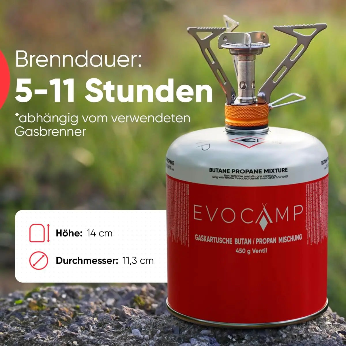 3X Propan Butan Gaskartuschen 450g einsetzbar für Weber Grills Q100/1000-Serien, Schraubkartusche Eurogewinde 7/16", Ventilkartusche 809ml mit Sicherheits-Verschlussautomatik
