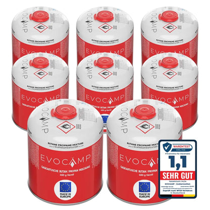 3X Propan Butan Gaskartuschen 450g einsetzbar für Weber Grills Q100/1000-Serien, Schraubkartusche Eurogewinde 7/16", Ventilkartusche 809ml mit Sicherheits-Verschlussautomatik