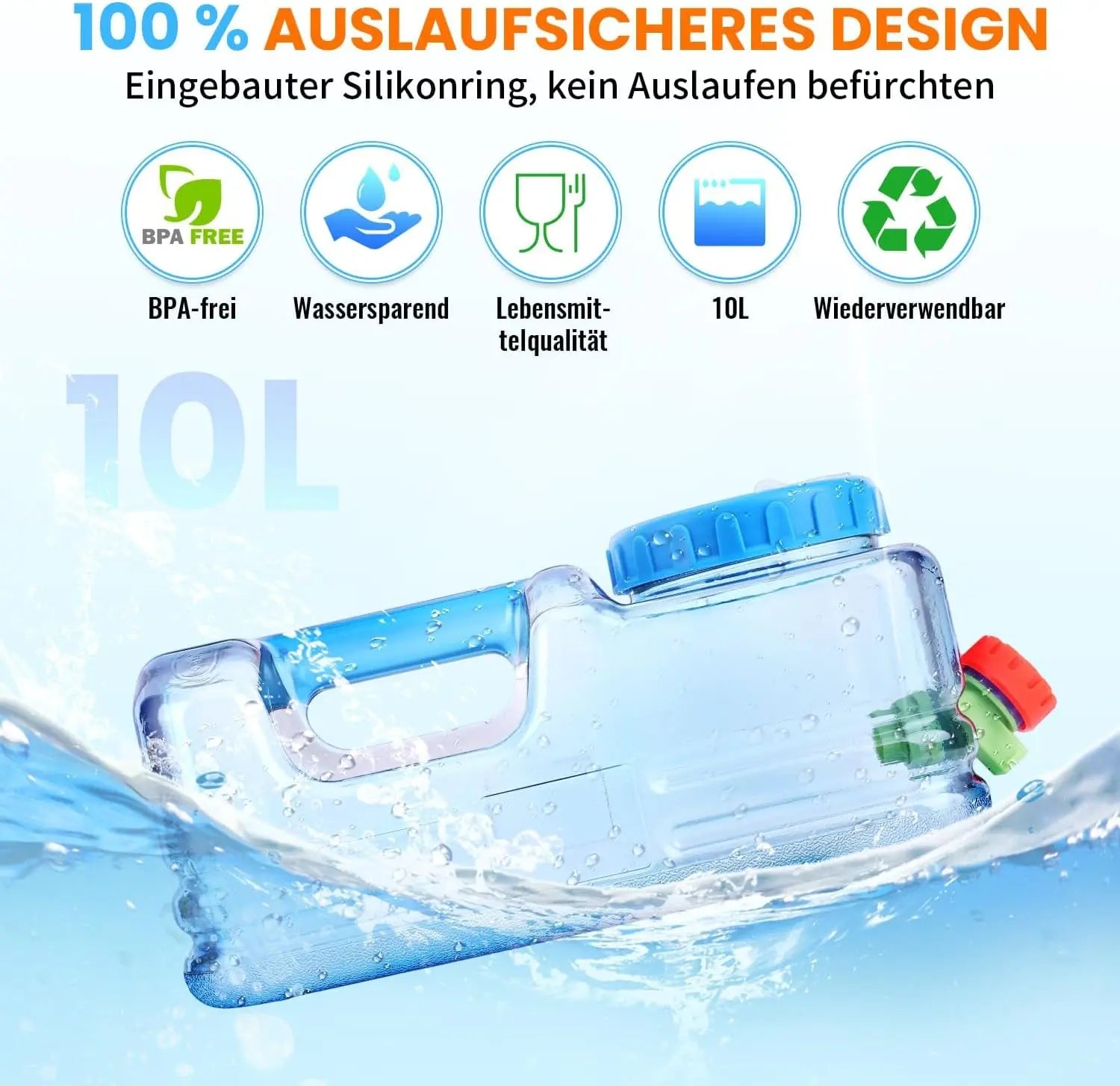 camping wasserbehälter Umikk 5L~22L Camping Wasserkanister, Wasserbehälter mit Hahn