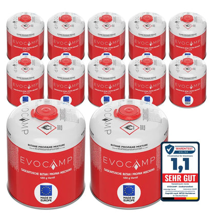 3X Propan Butan Gaskartuschen 450g einsetzbar für Weber Grills Q100/1000-Serien, Schraubkartusche Eurogewinde 7/16", Ventilkartusche 809ml mit Sicherheits-Verschlussautomatik