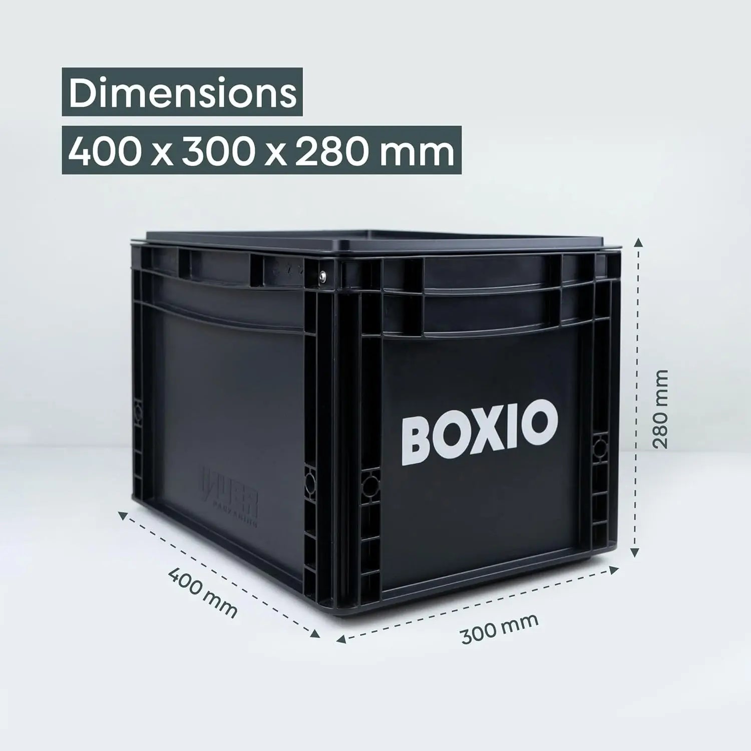 BOXIO - WASH: Mobiles 40x30 Spülbecken, Camping Waschbecken mit Pumpe ohne Strom, Camping Zubehör in Eurobox für den Van Ausbau, Friseur oder outdoor auf Festival & Garten, Spüle als Camping Gadgets