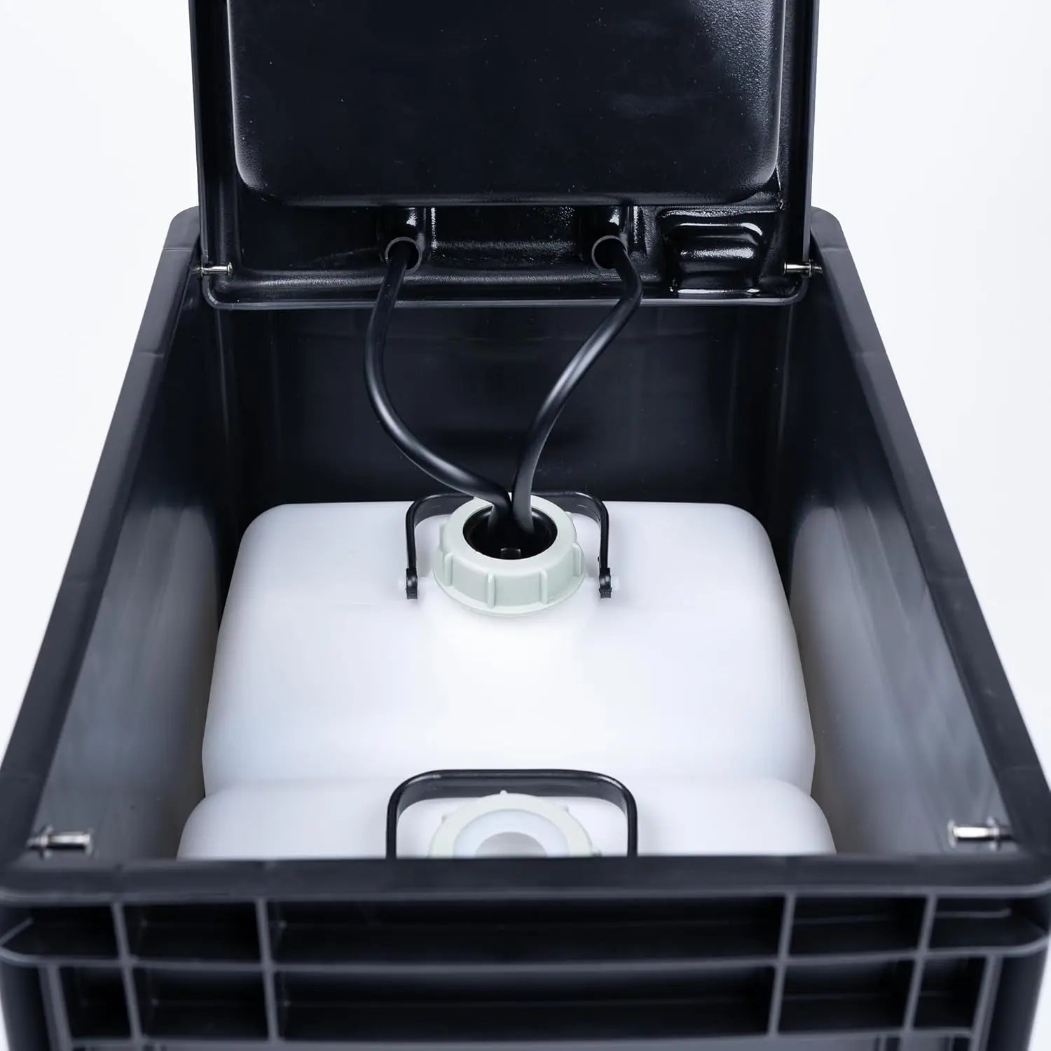 BOXIO - WASH: Mobiles 40x30 Spülbecken, Camping Waschbecken mit Pumpe ohne Strom, Camping Zubehör in Eurobox für den Van Ausbau, Friseur oder outdoor auf Festival & Garten, Spüle als Camping Gadgets