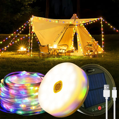 lichterkette zelt Kastenkiste Campingbox: 12M Solar Lichterkette Aufrollbar
